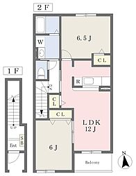 マンダリーナ 2LDKの間取図画像