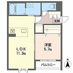 シャーメゾンおかだ 1LDKの間取図画像