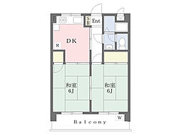 オックスフォード・サーカス松山IC1 2DKの間取図画像
