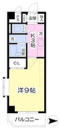 伊予鉄道環状線(JR松山駅経由) 萱町六丁目駅 徒歩5分の賃貸マンション 7階1Kの間取り