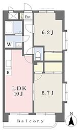 ラッフィナート 2LDKの間取図画像
