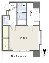伊予鉄道市駅線 勝山町駅 徒歩3分の賃貸マンション 5階1Kの間取り