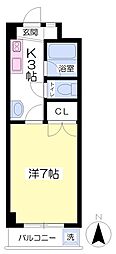 ヴィレッヂ上野 1Kの間取図画像