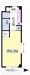 クリエイションビル立花 1Kの間取図画像