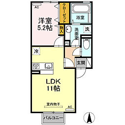 グレイスC 1LDKの間取図画像