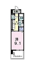 ヴィヴァーチェ東石井 1Kの間取図画像