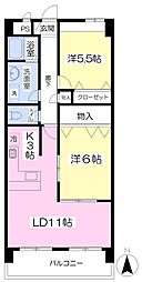 アービア永木 2LDKの間取図画像