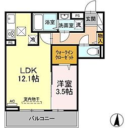 スペランツァドゥーエ 1LDKの間取図画像