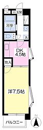 ローズシティ 1DKの間取図画像