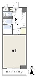 青娥桑原館 1Kの間取図画像