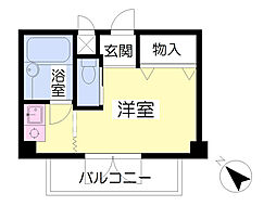 サンプラザ・ベビードール 5階ワンルームの間取り