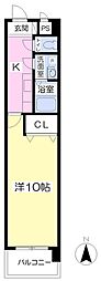 アービア永木 1Kの間取図画像