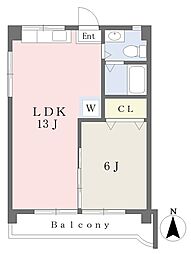 サウスガーデン 1LDKの間取図画像