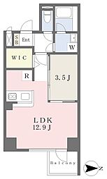 ユナイテッド勝山プレステージ 5階1LDKの間取り