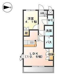 JR予讃線 鳥ノ木駅 徒歩7分の賃貸アパート 1階1LDKの間取り