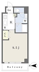 グランテージ千舟 1Kの間取図画像