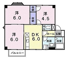 プラドール立川B 3DKの間取図画像