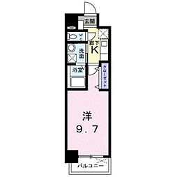 福岡市地下鉄空港線 姪浜駅 徒歩13分の賃貸マンション 3階1Kの間取り