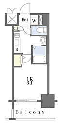 エルプレイス天神南 1Kの間取図画像