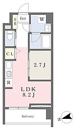 桜ヒルズ博多北 1LDKの間取図画像