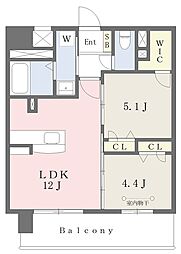 ルーチェフェリス・レジデンス竹下 2LDKの間取図画像