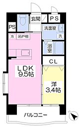 スタンドリバー東比恵 1LDKの間取図画像