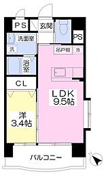 スタンドリバー東比恵 1LDKの間取図画像