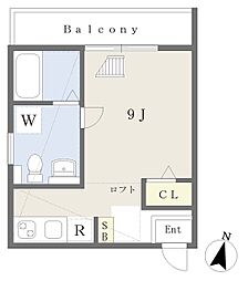 R-CUBE224 ワンルームの間取図画像