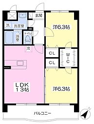 Assolate吉塚 2LDKの間取図画像
