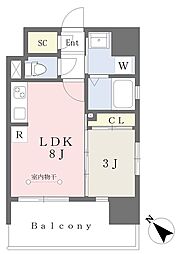 メゾンドラパンブラン 1LDKの間取図画像