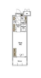 RJRプレシア博多パークレジデンス 1Kの間取図画像