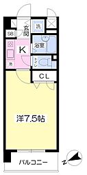 エリアント赤坂 1Kの間取図画像