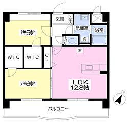 Assolate諸岡 2LDKの間取図画像