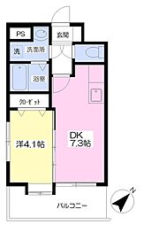 スカイシャトレ 1DKの間取図画像