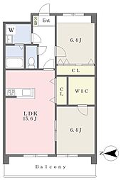 ベルレージュ・ＲII 3階2LDKの間取り