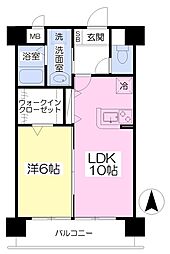 ボヌール尾ノ上 9階1LDKの間取り