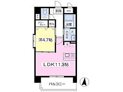 アルリシャー菊陽 4階1LDKの間取り