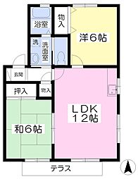 PRIMA・VERA2 2LDKの間取図画像