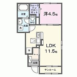 コンフォートサカモト 1LDKの間取図画像