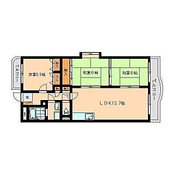 レジデンス大楠 1階3LDKの間取り