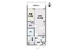 エフパルク大橋II 1階1LDKの間取り