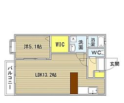 TYシャトレー 1LDKの間取図画像