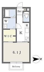グランシャリオ太宰府A 1Kの間取図画像