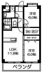ファインビスタ太宰府 2LDKの間取図画像
