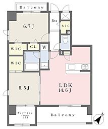 OAK VILLA 桜並木クラス 2LDKの間取図画像