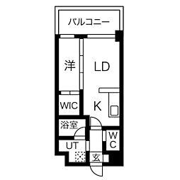 ATRIOFLATS大楠 1LDKの間取図画像