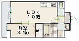 ルッシェ竹下駅前 1LDKの間取図画像