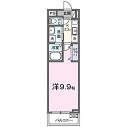 JR久大本線 南久留米駅 徒歩28分の賃貸アパート 2階1Kの間取り