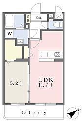 （仮称）ユーミー嬉野 1階1LDKの間取り