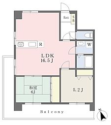 シャルム2 2LDKの間取図画像